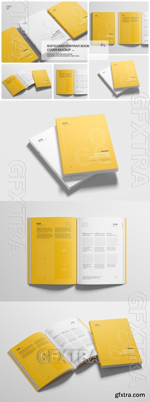 Softcover Portrait Book Mockup Set RUMDE6V