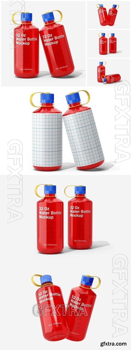 Narrow Mouth Plastic Water Bottle Mockup Vol.2 6942CG8