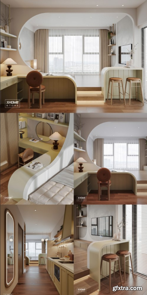 3Ds Max Apartment Interior Scene