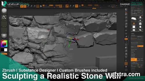 Artstation - Sculpting a Realistic Stone Wall | ZBrush | Substance Designer | ZBrushes Pack Included | Dannie Carlone
