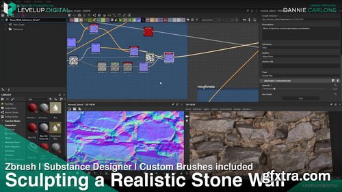 Artstation - Sculpting a Realistic Stone Wall | ZBrush | Substance Designer | ZBrushes Pack Included | Dannie Carlone