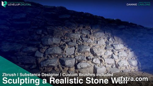 Artstation - Sculpting a Realistic Stone Wall | ZBrush | Substance Designer | ZBrushes Pack Included | Dannie Carlone