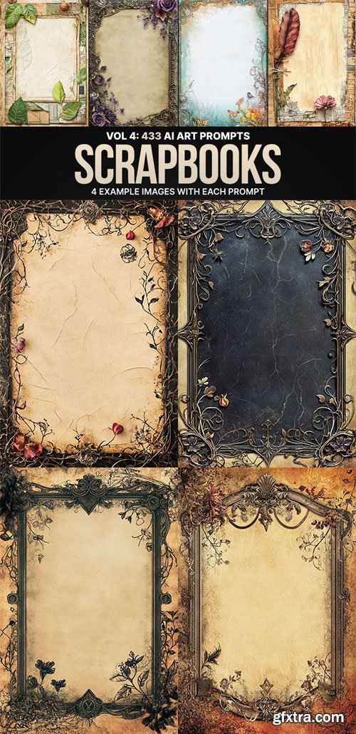 433 Ai Art Prompts for Scrapbooks Vol 4