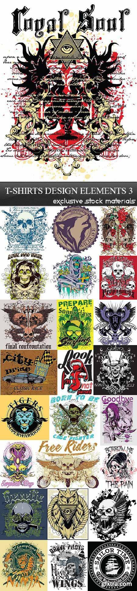 T-Shirt Design Elements #3, 25xEPS