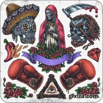 T-Shirt Design Elements #17, 25xEPS