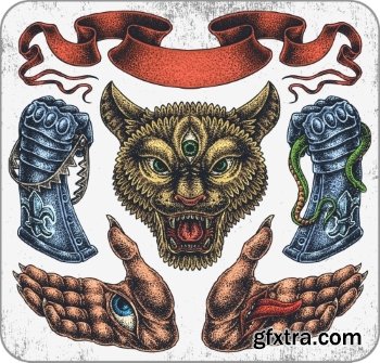 T-Shirt Design Elements #17, 25xEPS