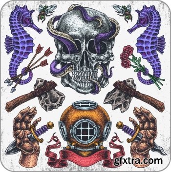 T-Shirt Design Elements #17, 25xEPS