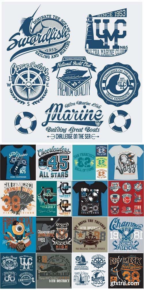 T-Shirt Design Elements #18, 25xEPS