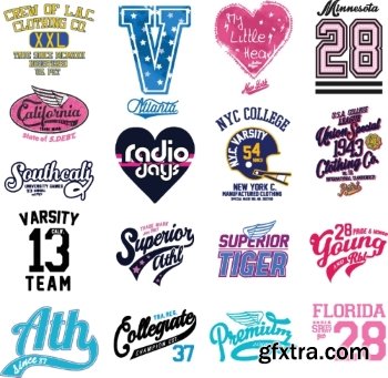 T-Shirt Design Elements #22, 24xEPS