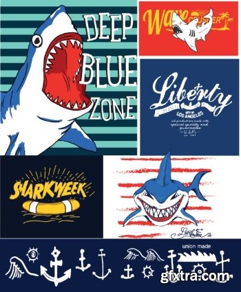 T-Shirt Design Elements #22, 24xEPS