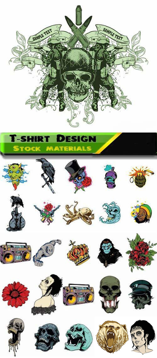 T-Shirt Design Elements #27, 25xEPS