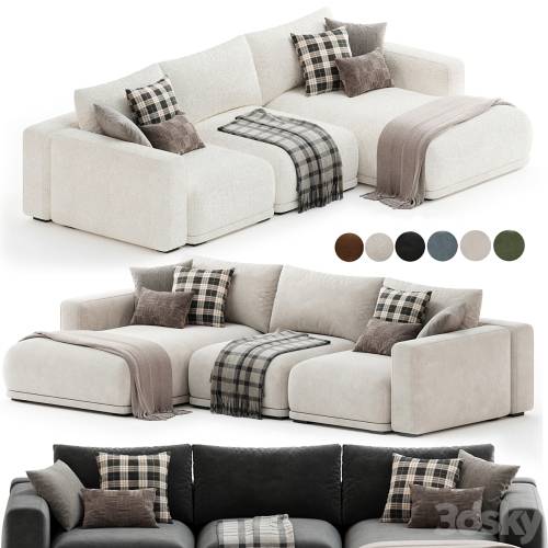 '3dsky Pro - Frances Three Seater Corner Sofa'