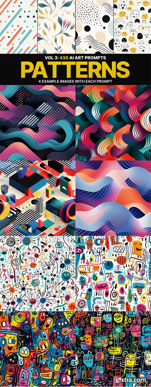 430 Midjourney Prompts for Patterns: Vol 3