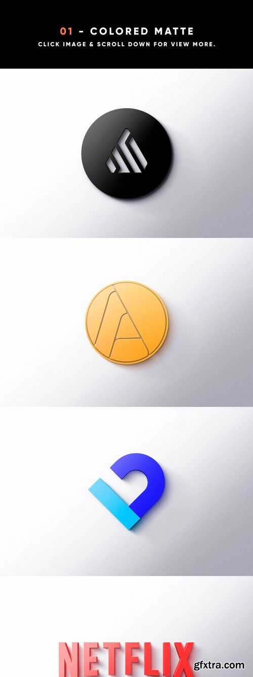 Asylab - 8 Front 3D Logo Mockups