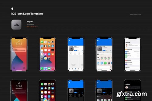 Asylab - iOS 14 Icon Template Mockup