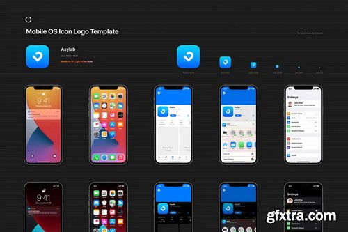 Asylab - iOS 14 Icon Template Mockup