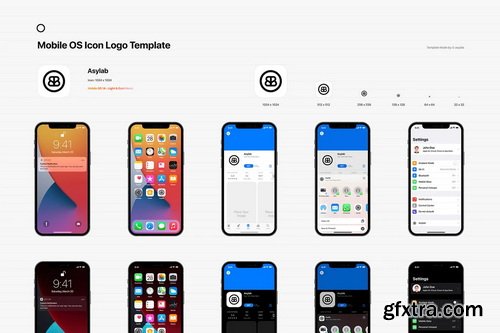 Asylab - iOS 14 Icon Template Mockup