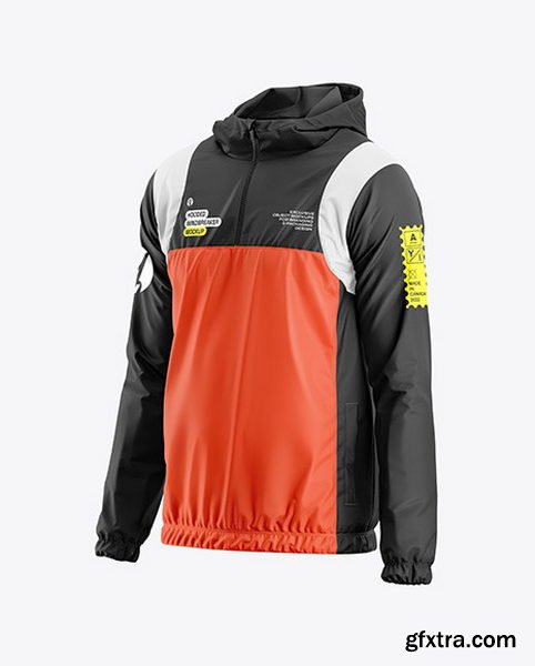 Yellowimages - Hooded Windbreaker Mockup - Half Side View - 121103