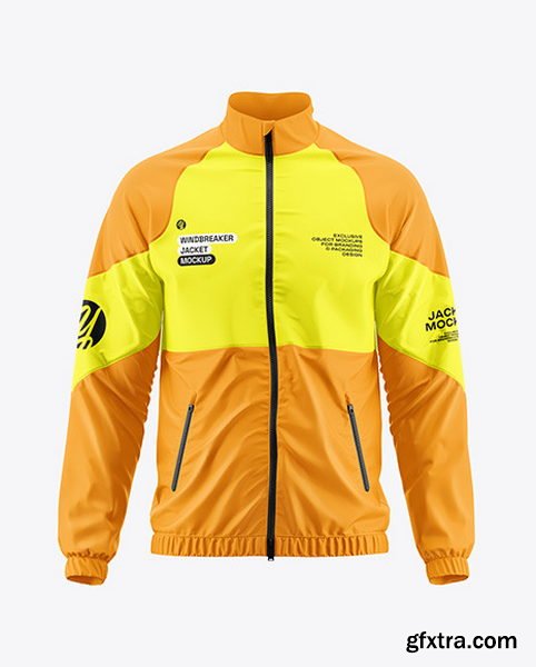 Yellowimages - Men\'s Windbreaker Jacket Mockup - Front View