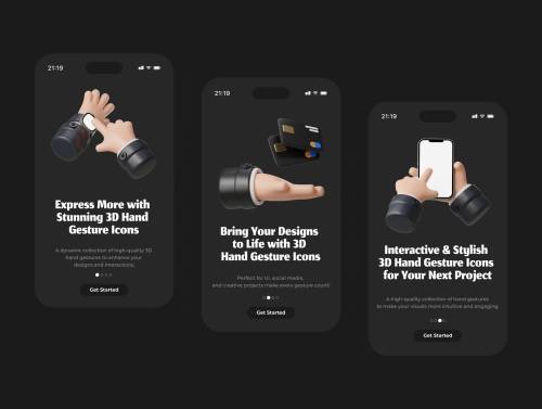 'Handy Hands - Hand Gesture 3D Icon Pack V 2.0'
