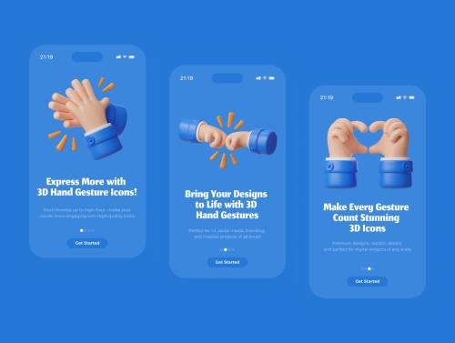 'Handy Hands - Hand Gesture 3D Icon Pack V 1.0'