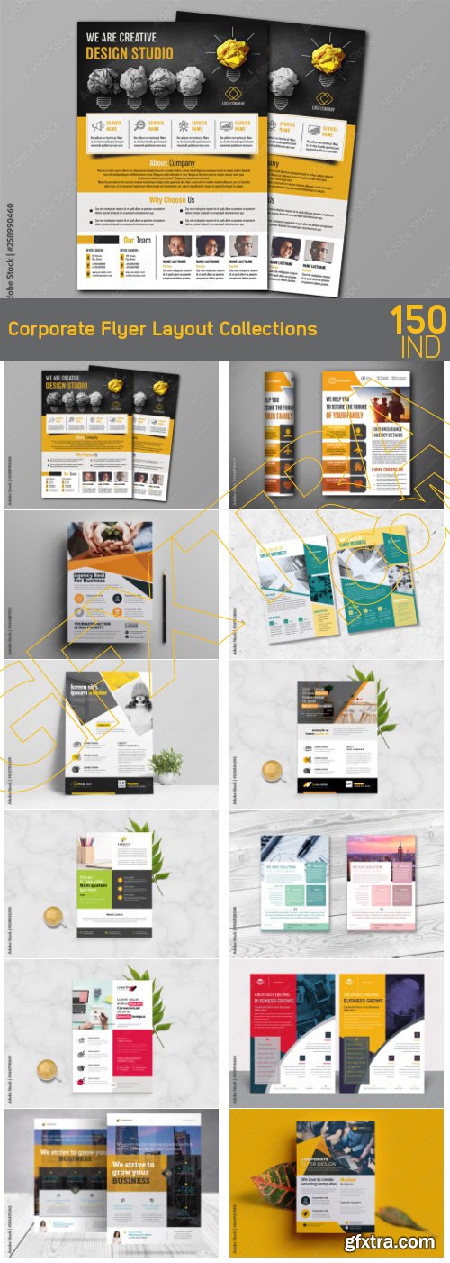 Corporate Flyer Layout Collections 150xIND