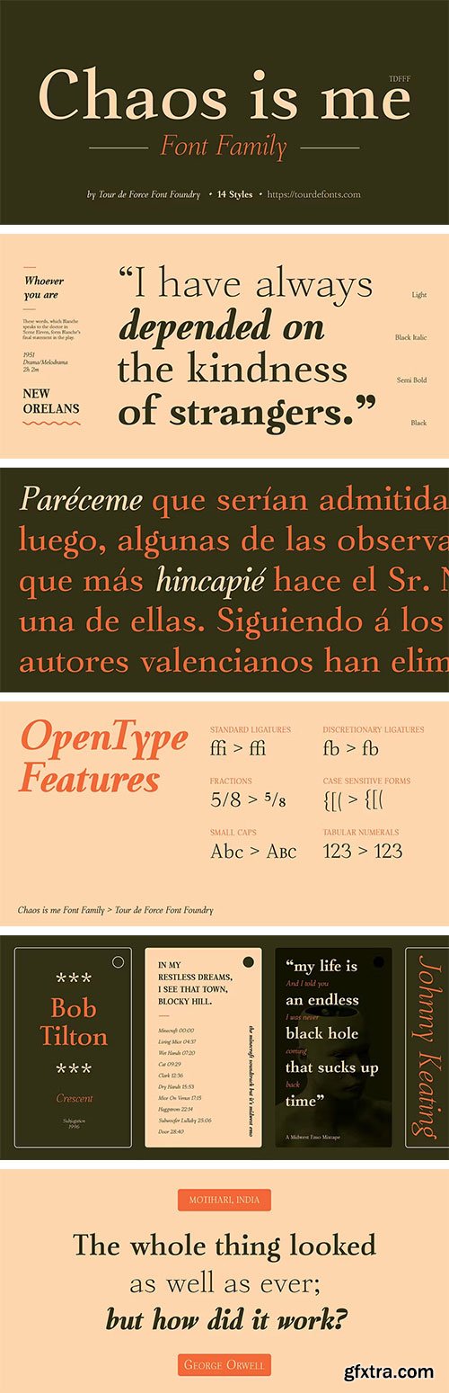 MyFonts - Chaos is me Font Family