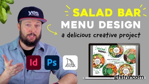 Skillshare - Menu Design for Salad Bar using Adobe InDesign, Photoshop and Midjourney