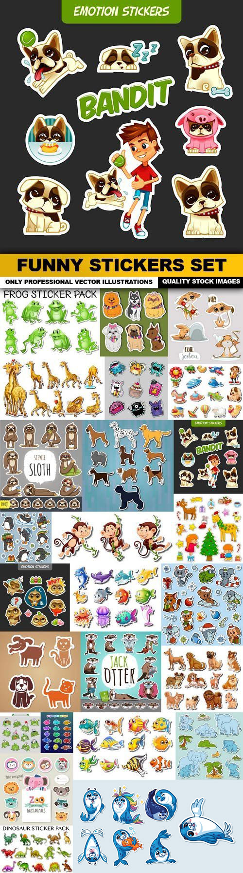 Fotolia - Funny Stickers Set 25xEPS