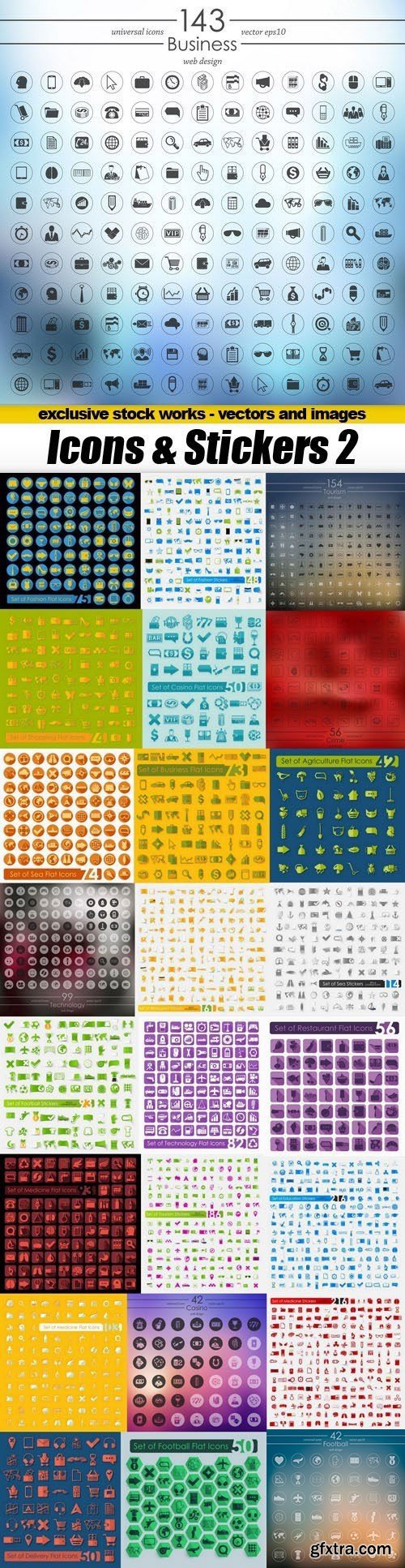 Icons &amp; Stickers #2, 25xEPS