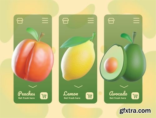 Fruit 3D Icons Ui8.net