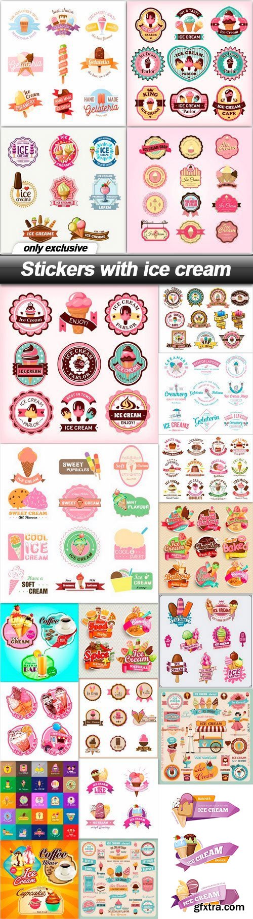 Stickers with Ice Cream 21xEPS