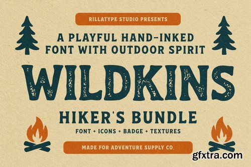 CreativeMarket - Wildkins Hiker\'s Bundle - Hand Inked Font