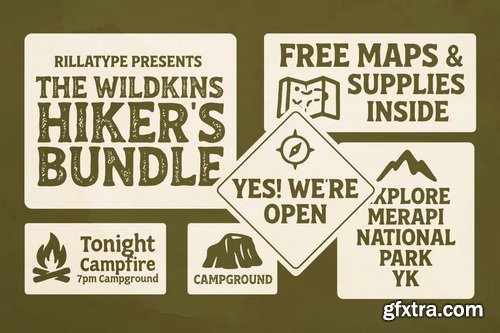 CreativeMarket - Wildkins Hiker\'s Bundle - Hand Inked Font