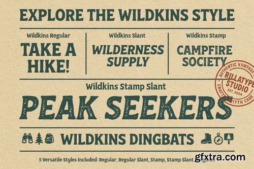 CreativeMarket - Wildkins Hiker\'s Bundle - Hand Inked Font