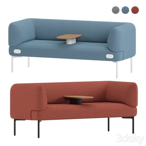 '3dsky Pro - Haworth Cabana Sofa S9C2-0 With Integrated Table'