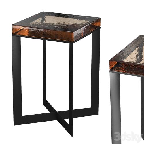'3dsky Pro - Lennie Amber Cast Glass End Table' '3dsky Pro - Lennie Amber Cast Glass End Table'