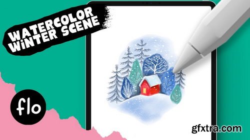 Art with Flo - Watercolor Winter Scene