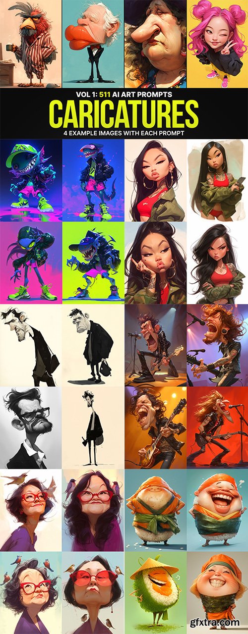 511 Ai Art Prompts for Caricatures