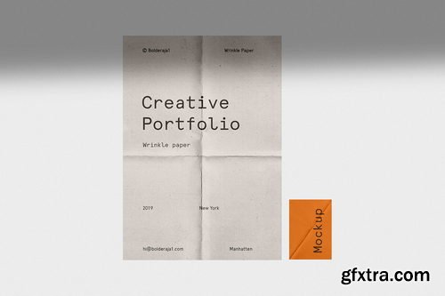 Creativemarket - Wrinkle - Fold Paper Mockup - 3261052