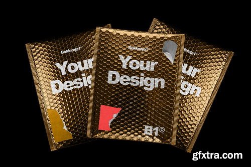 Creativemarket - Gold Plastic Bag Mockup - 3696605