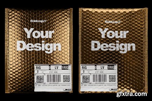 Creativemarket - Gold Plastic Bag Mockup - 3696605