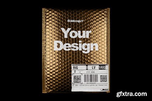 Creativemarket - Gold Plastic Bag Mockup - 3696605