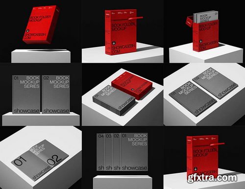 Showcase Mockup Studio - 365G_Book Folder Mockup Bundle