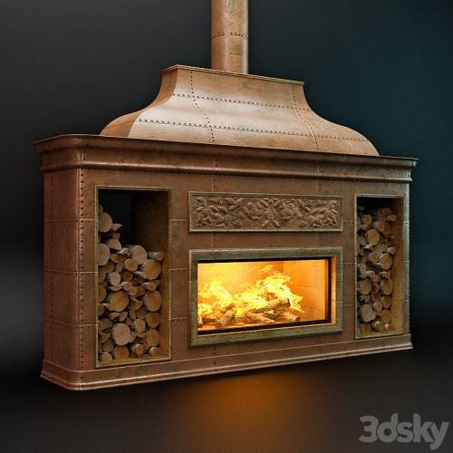 '3dsky Pro - Copper fireplace'