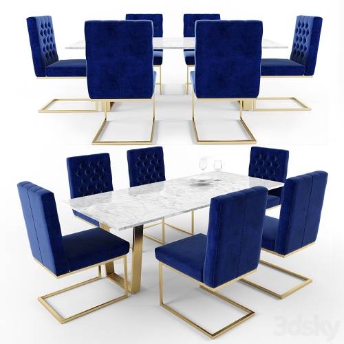 '3dsky Pro - Cameron Velvet Dining Chair'