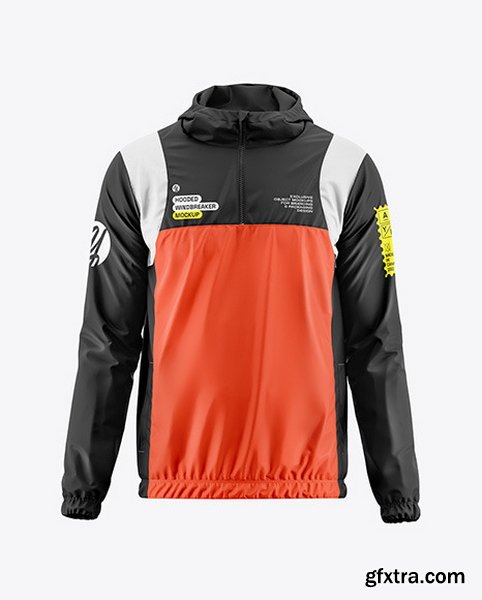 YellowImages - Hooded Windbreaker Mockup - Front View - 121029