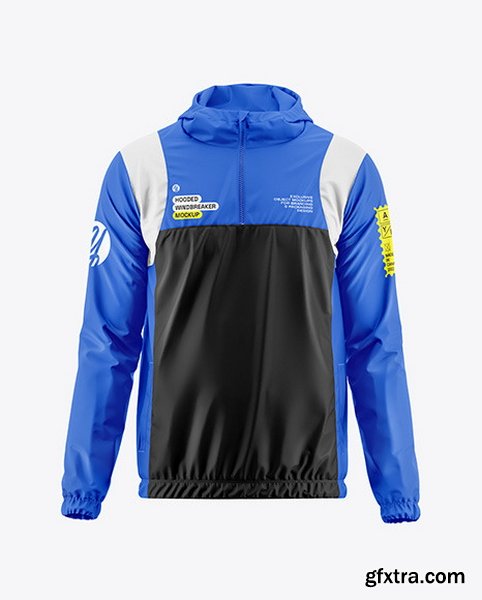 YellowImages - Hooded Windbreaker Mockup - Front View - 121029