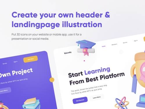 'Educally - Education 3D Icon Set' 'Educally - Education 3D Icon Set'