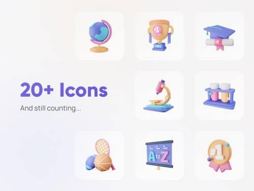 'Educally - Education 3D Icon Set' 'Educally - Education 3D Icon Set'